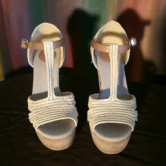 Tory Burch Shoes - Tory Burch Raffia Carina Wedge